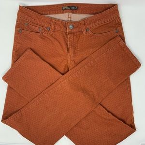 Prana Burnt Orange Textured Skinny Jeans Size 2